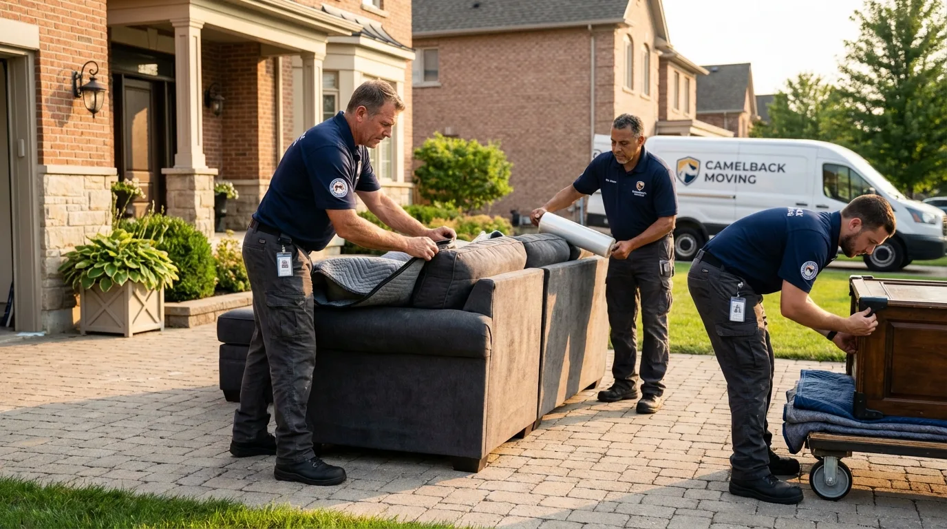 Large estate moving crew wrapping furniture in Sweetwater, TN