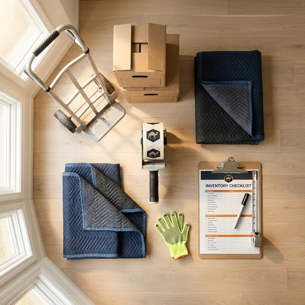 Professional moving supplies and packing materials layout for Sweetwater residential relocations